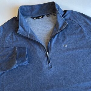 Travis Mathew Blue Upgraded 1/4 Zip Golf Pullover Pockets Mens‎ Size XXL